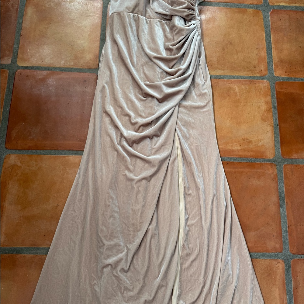 Revelry Champagne Velvet gown